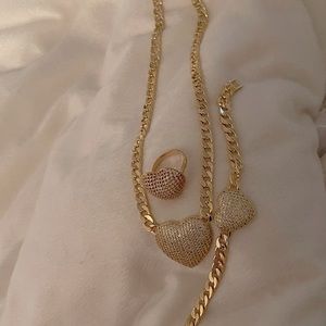 Necklace, bracelet and ring set. Ring is size 9